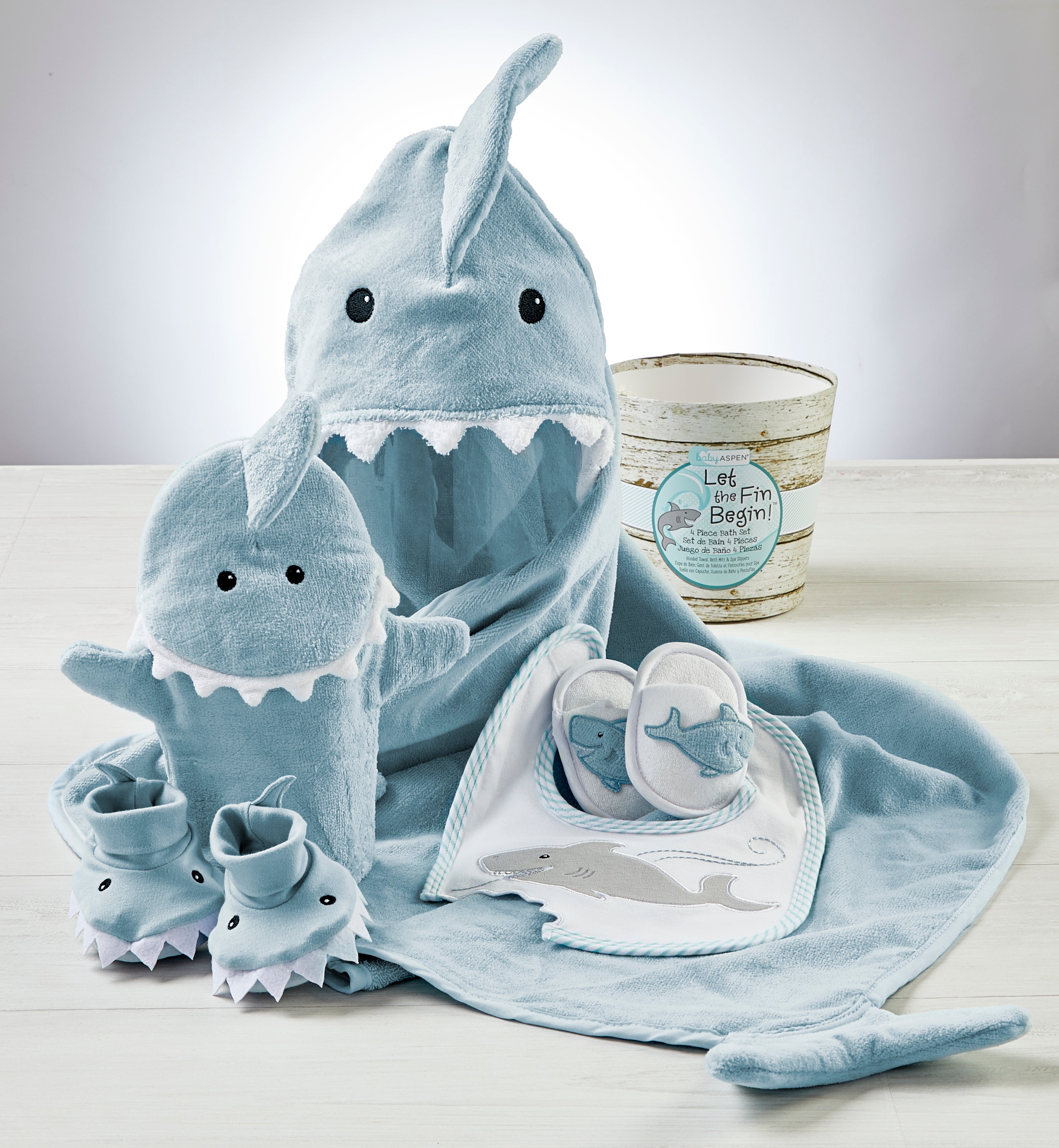 Let the Fin Begin Blue Shark Bathtime Gift Set